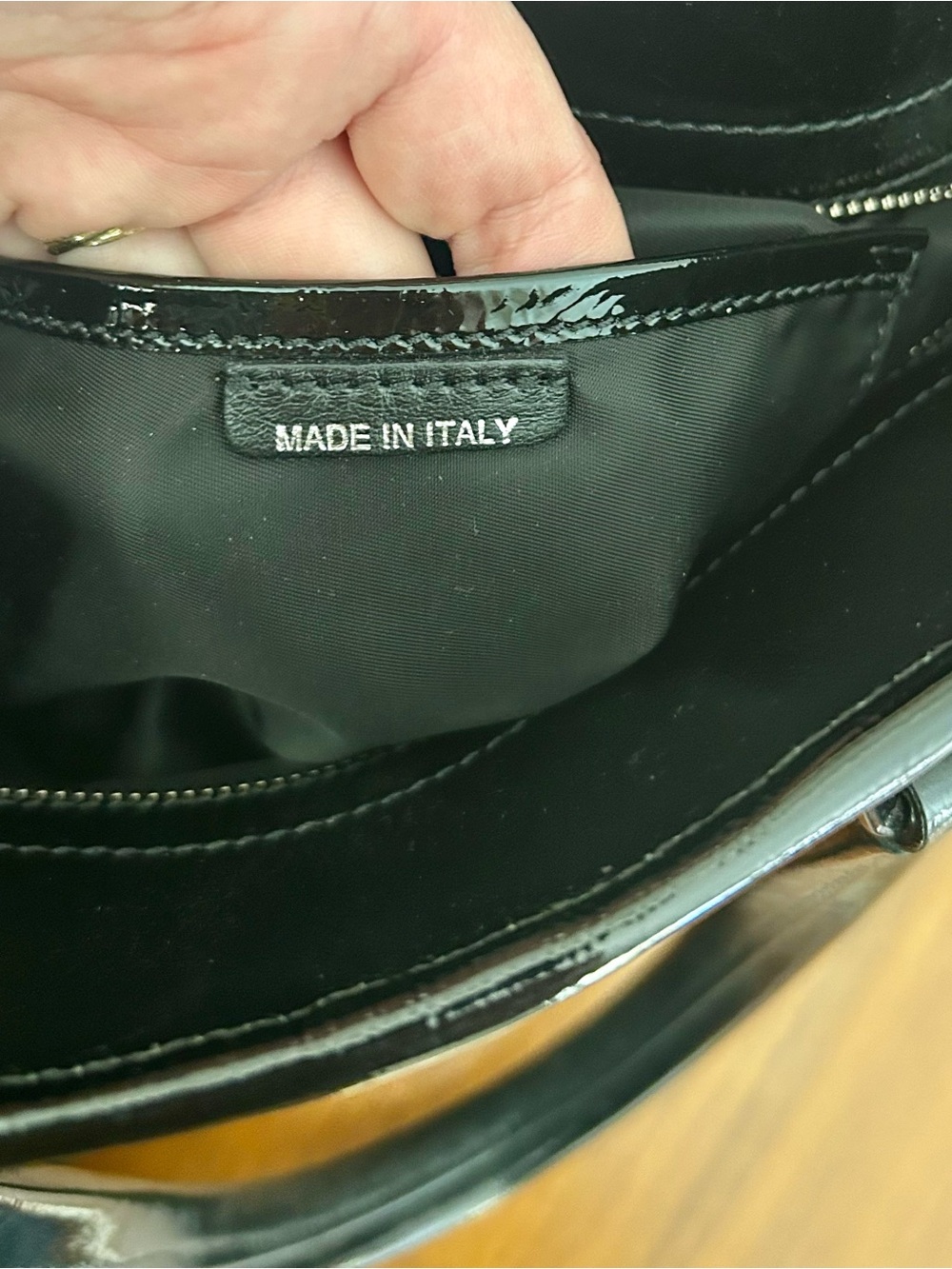 Burberry Black, Gray and White Plaid Leather-Trim Tote - Picture 6 of 10